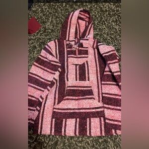 Pink and Black Striped Baja Hoodie